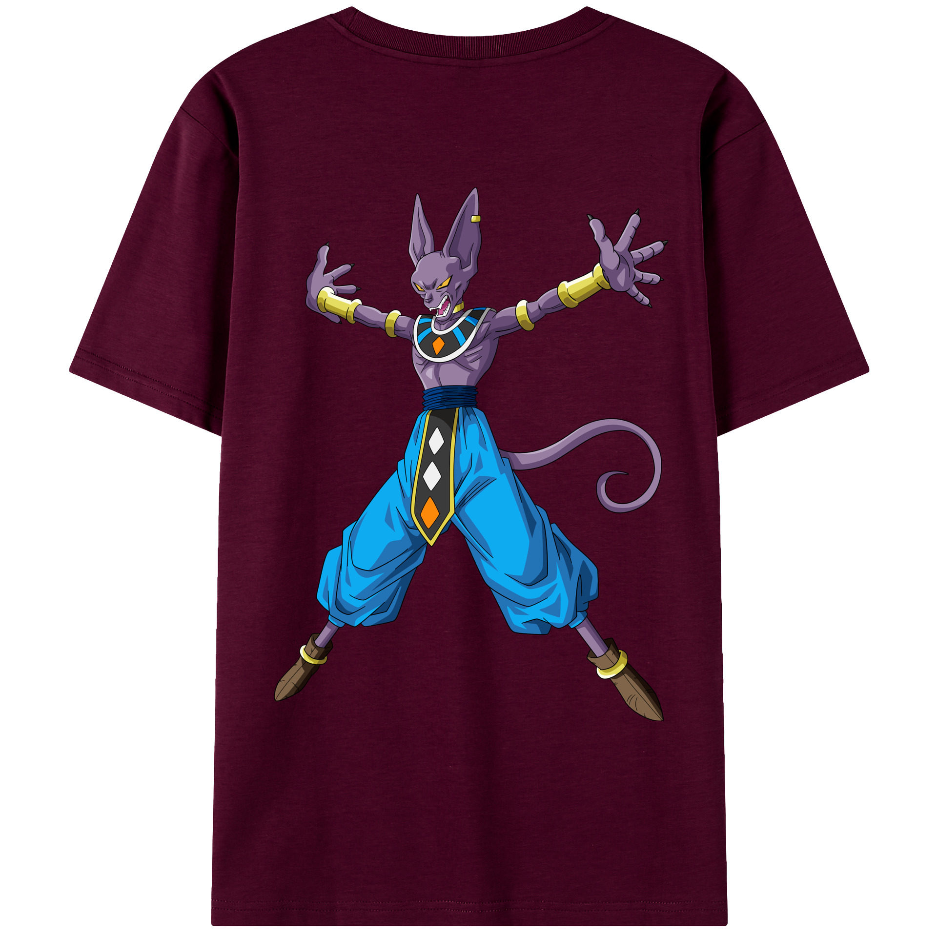 （画像用） ドラゴンボール ビルス 破壊神ビルス DRAGON BALL Beerus Birusu レディース半袖Tシャツ(バックプリント)